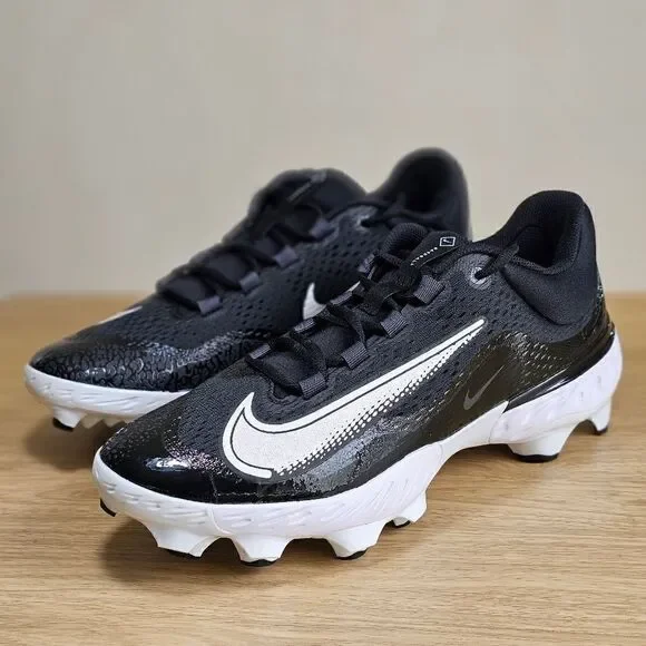 Nike Alpha Huarache Elite 4 Low MCS Baseball Cleats Shoes Black White Size 12